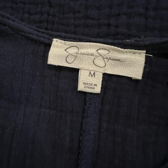 Dark Blue Textured Button-Up dresses - Picture 6 of 7